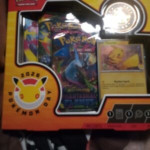 Pokemon Card Collection with Pikachu and Charizard - Red and Yellow